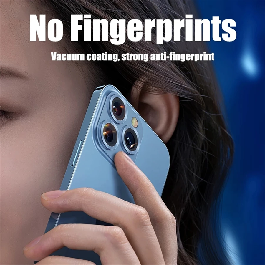 Original Titanium Color Camera Protector For iPhone 16 Pro Max 15 14 13 12 Mini Pro Max Metal Ring Tempered Glass Lens Cover Cap thumbnail 6