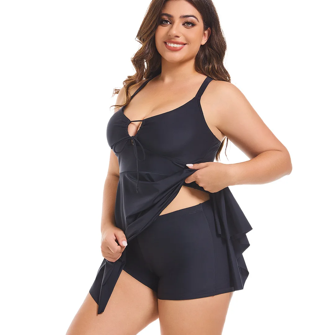 Plus Size Two Pieces Set Women's Swimsuit 2025 Beach Outfits Swimwear Tankini Beach Dresses thumbnail 4