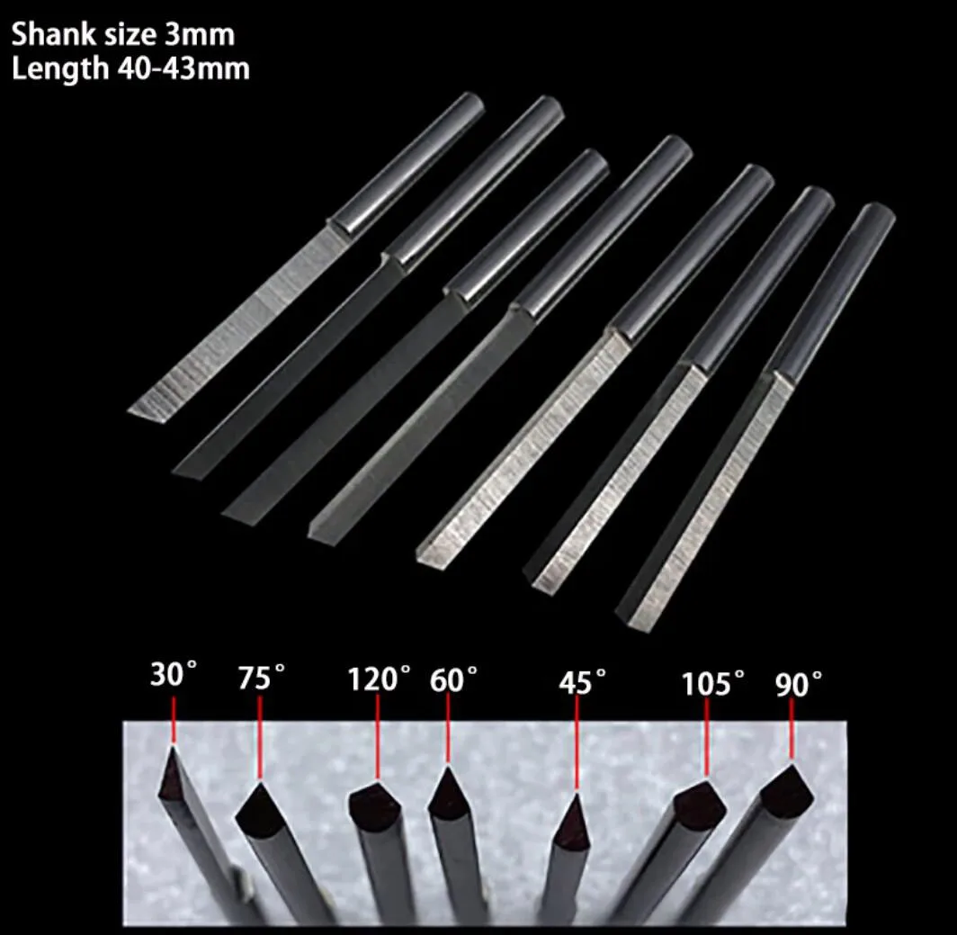 Steel Engraving Knives Jewelry Pneumatic Carving Accessories Spatula Triangle Graver Metal Blades DIY Making Tools thumbnail 2