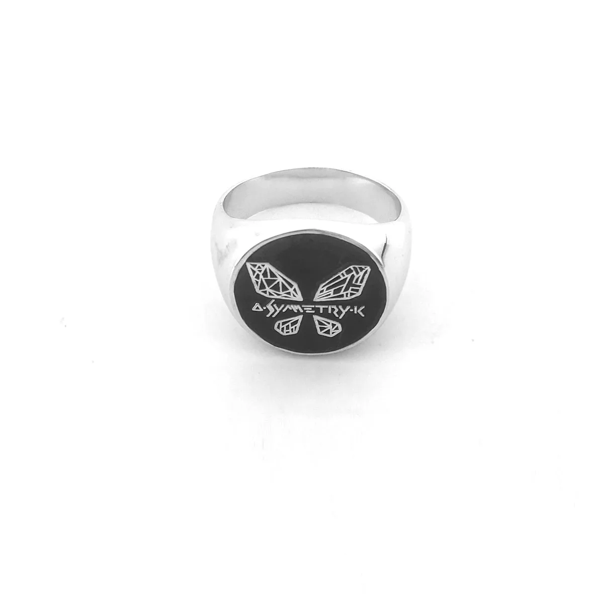 Custom Engraved 17mm Round Top Ring Engraved Signet Ring Personalize Engraving Letters Logo Rings Fashion Men Copper Jewelry thumbnail 5