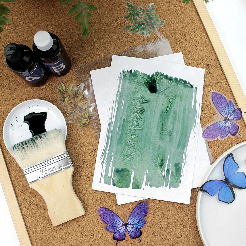A5/A6 Colour White Paper Cyanotype Liquid Kit (50/100ml) With Tutorial Tools Solar Print Drawing Paper DIY Sun Art Kit Beginner thumbnail 3