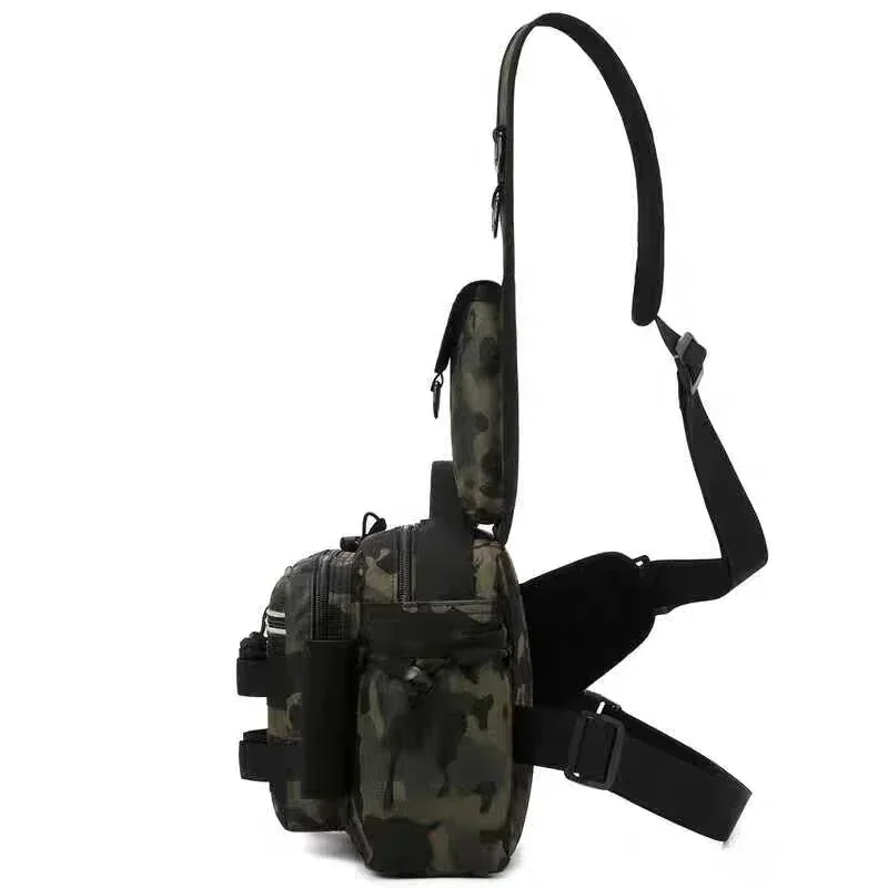 Fishing Tackle Bag Fly Fishing Backpack Chest Sling Portable Shoulder Fanny Waist Pack for Men Fishing Rod Lure Box Camping Bag thumbnail 5