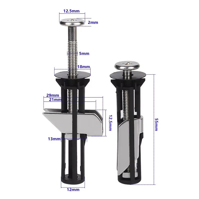 Heavy Duty Toilet Seat Fastener Bolt kit Stainless Steel Tank Toilet Bolt Hinge Screw Retractable Toilet Cover Bolt Kit thumbnail 6