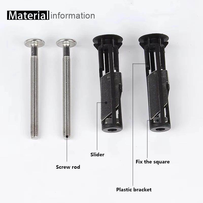 Heavy Duty Toilet Seat Fastener Bolt kit Stainless Steel Tank Toilet Bolt Hinge Screw Retractable Toilet Cover Bolt Kit thumbnail 5