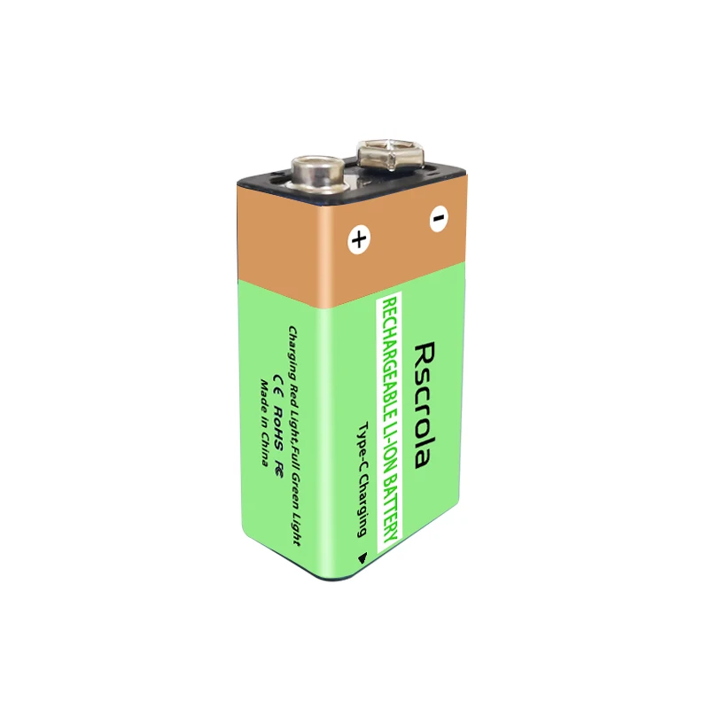 Long-Lasting 9V Rechargeable Battery 6800mAh Type-C Fast Charge Battery for Multimeter, Guitar Pedal, Microphone, Smoke Detector thumbnail 2