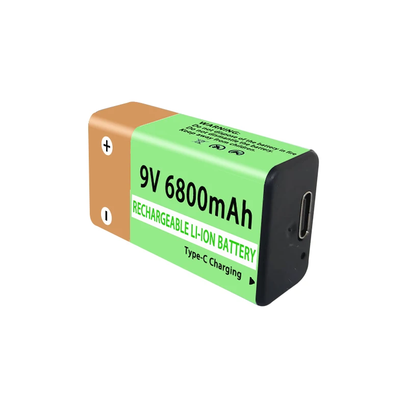 Long-Lasting 9V Rechargeable Battery 6800mAh Type-C Fast Charge Battery for Multimeter, Guitar Pedal, Microphone, Smoke Detector thumbnail 3