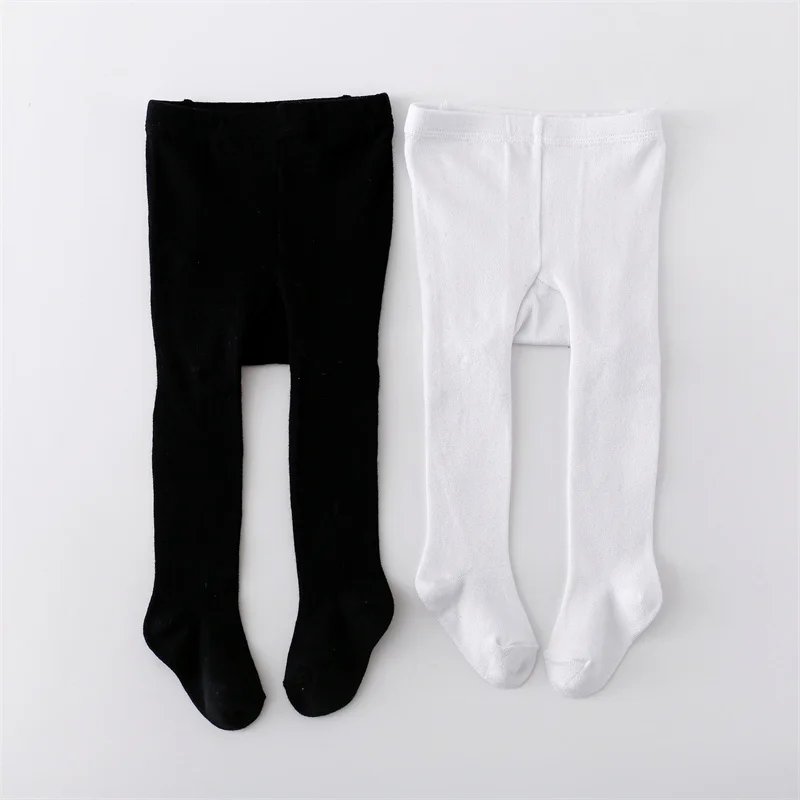 1/2Pcs Baby Girls Tights Spring Daily Knitted Stockings Cotton Soft Newborn Leggings Casual White Black Pantyhose For 0-2 Years