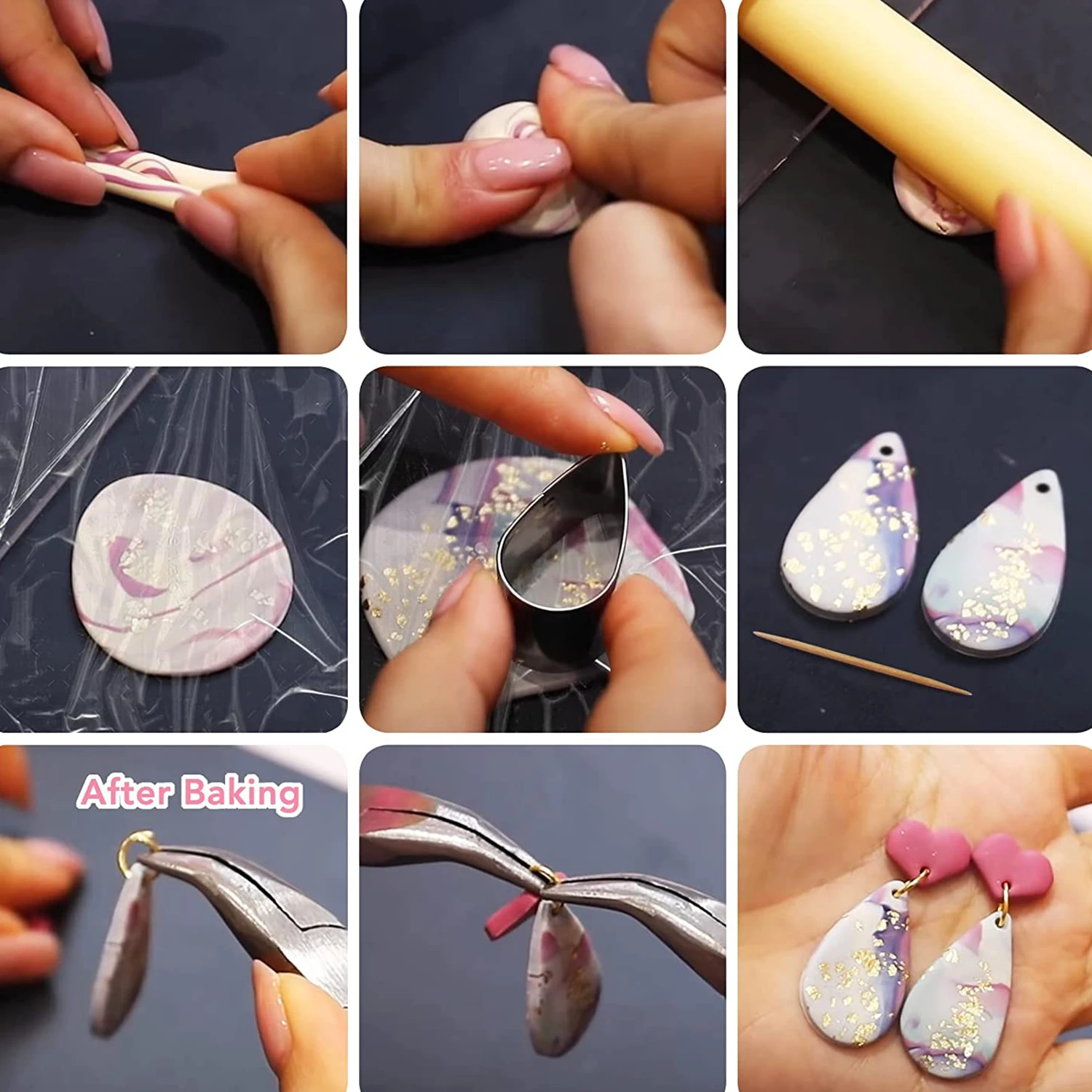 18 DIY soft clay earring making molds, hand-made clay knives, 18 different shapes of DIY molds, are the best choice for gifts thumbnail 6