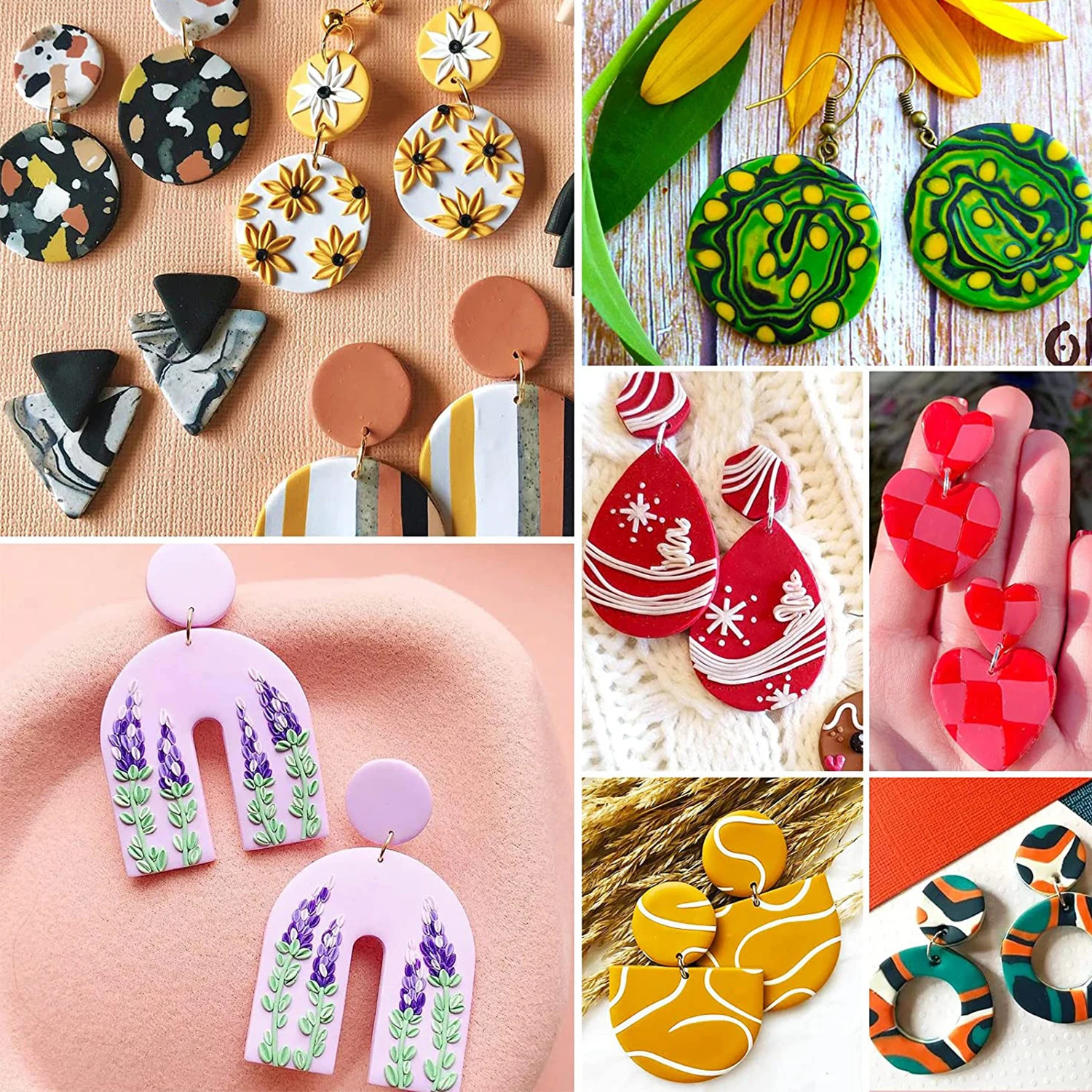 18 DIY soft clay earring making molds, hand-made clay knives, 18 different shapes of DIY molds, are the best choice for gifts thumbnail 5