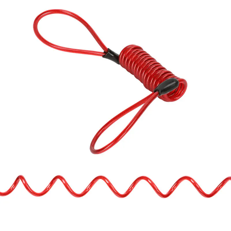 Safety Disc Brake Helmet Wire Bicycle Lock Rope Anti-theft Security Reminder Motorcycle Alarm Bold Spring Cable thumbnail 3
