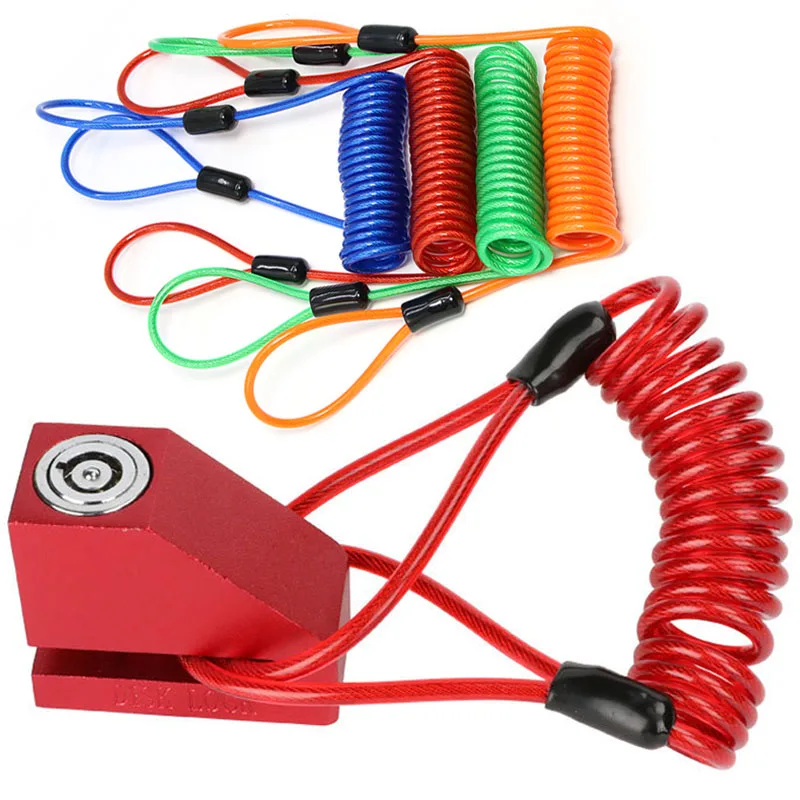Safety Disc Brake Helmet Wire Bicycle Lock Rope Anti-theft Security Reminder Motorcycle Alarm Bold Spring Cable thumbnail 2