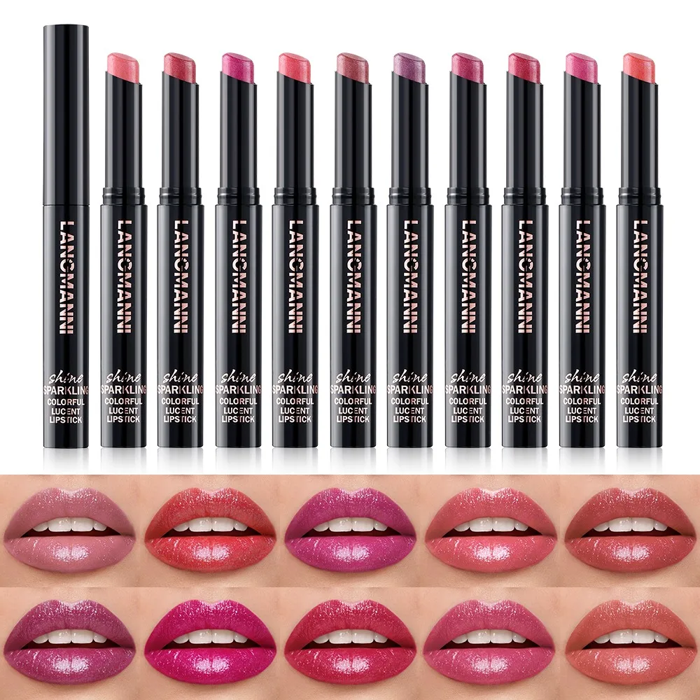 Diamond Pearlescent Lipstick Waterproof Long Lasting Non-stick Cup Matte Velvet Shiny Lipsticks Red Sexy Lips Makeup Cosmetics thumbnail 2
