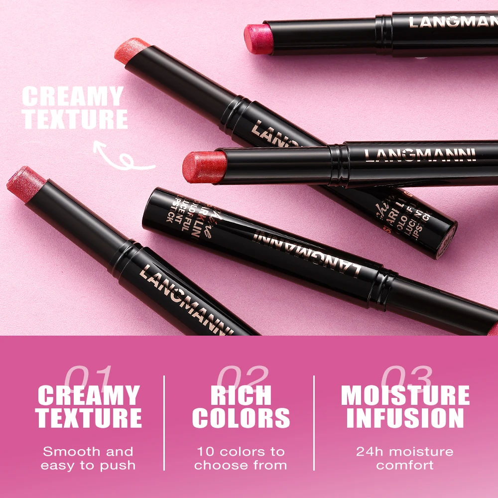 Diamond Pearlescent Lipstick Waterproof Long Lasting Non-stick Cup Matte Velvet Shiny Lipsticks Red Sexy Lips Makeup Cosmetics thumbnail 6