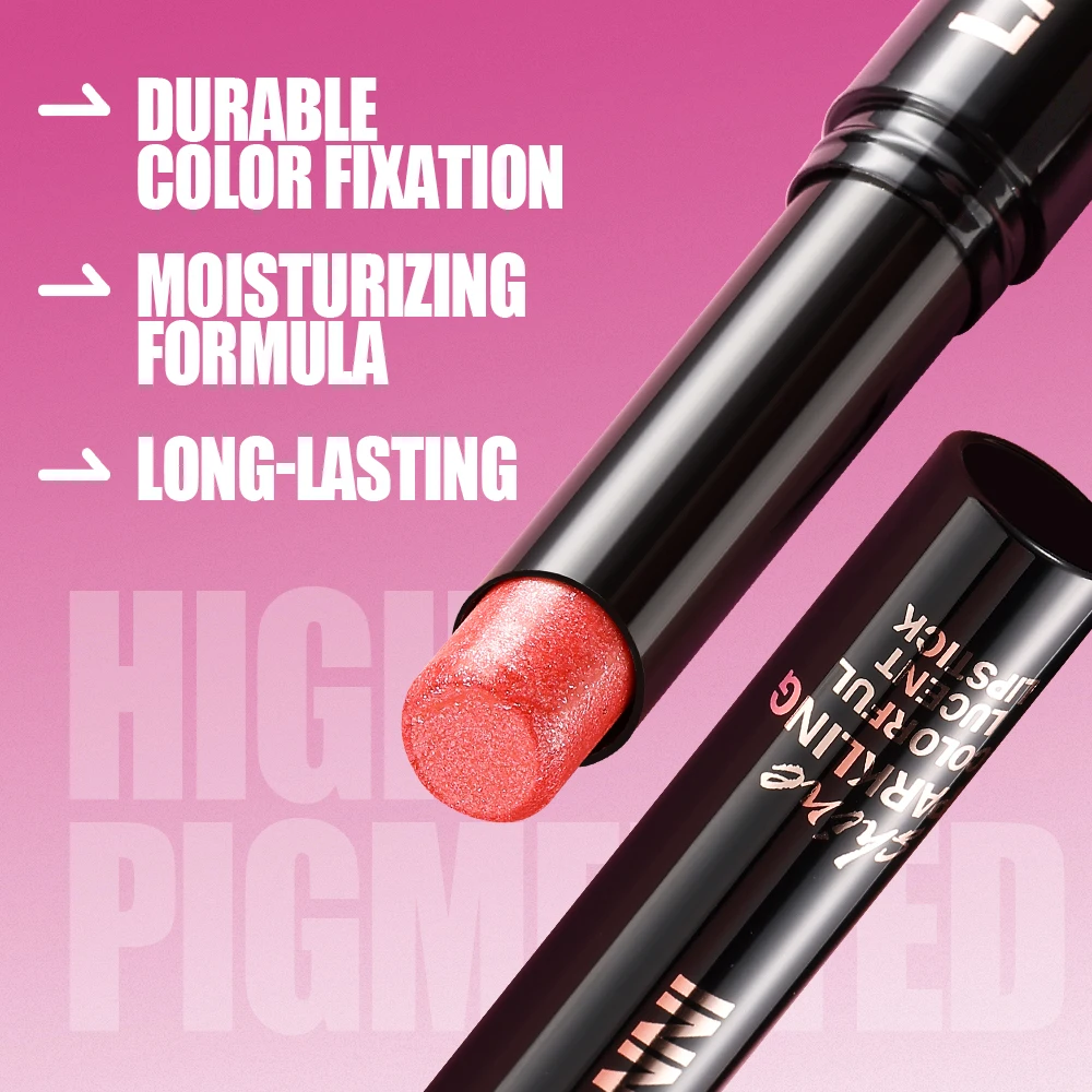 Diamond Pearlescent Lipstick Waterproof Long Lasting Non-stick Cup Matte Velvet Shiny Lipsticks Red Sexy Lips Makeup Cosmetics thumbnail 5