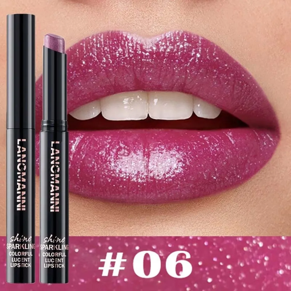 Diamond Pearlescent Lipstick Waterproof Long Lasting Non-stick Cup Matte Velvet Shiny Lipsticks Red Sexy Lips Makeup Cosmetics thumbnail 3