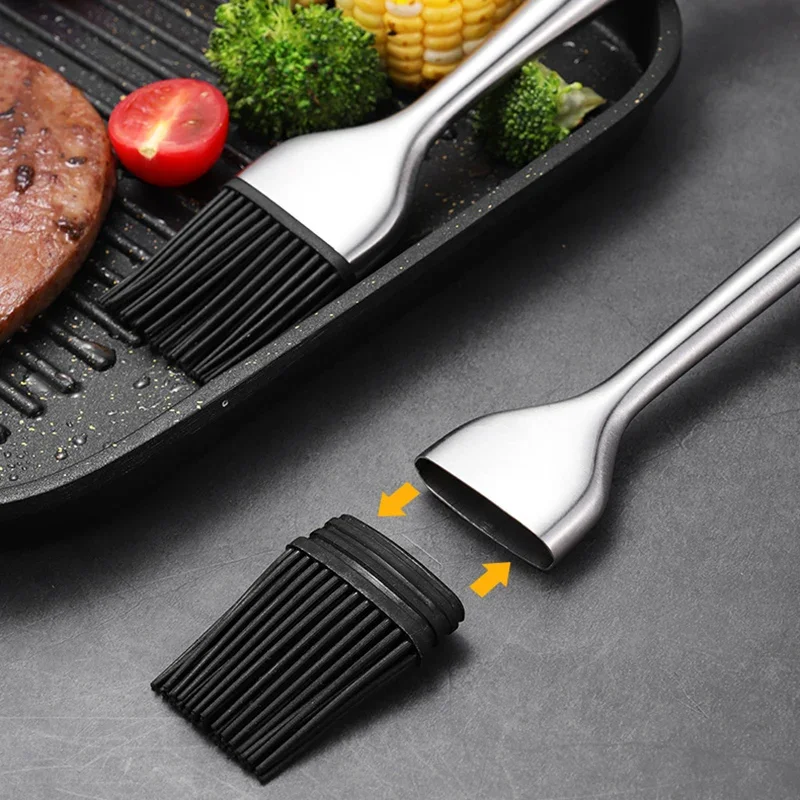 Kitchen Oil Brush Silicone Pastry Brush BBQ Grill Oil Sauce Butter Basting Brush Barbecue Cooking Brush Kitchen BBQ Accessories thumbnail 5