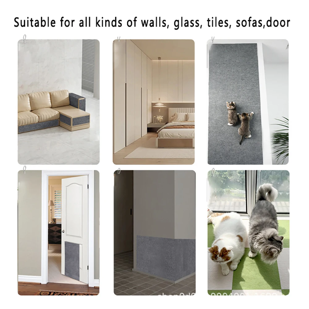 Self-Adhesive Cat Scratching Mat Trimmable Cat Carpet Cat Scratching Carpet Corner Wall Cat DIY Scratch Sofa Furniture Protector thumbnail 6