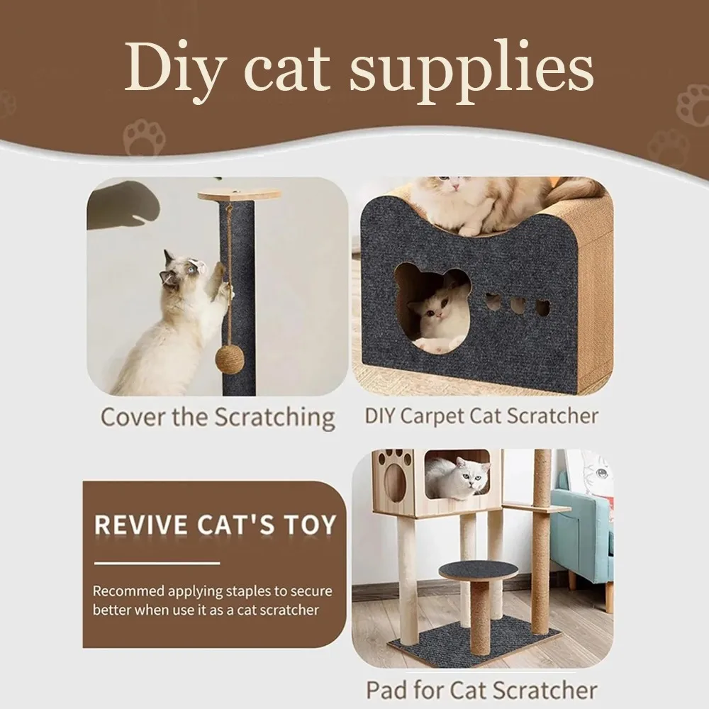 Self-Adhesive Cat Scratching Mat Trimmable Cat Carpet Cat Scratching Carpet Corner Wall Cat DIY Scratch Sofa Furniture Protector thumbnail 3