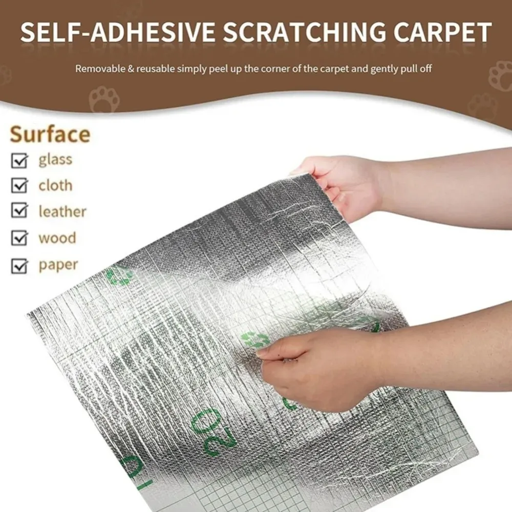 Self-Adhesive Cat Scratching Mat Trimmable Cat Carpet Cat Scratching Carpet Corner Wall Cat DIY Scratch Sofa Furniture Protector thumbnail 4