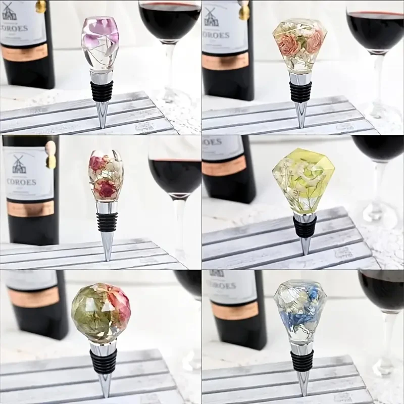 5pcs Geometric Sphere Silicone Mold Or 5pcs Wine Bottle Stopper Epoxy Resin Mould For DIY Crafts Jewelry Cast Tools Home Decor thumbnail 5