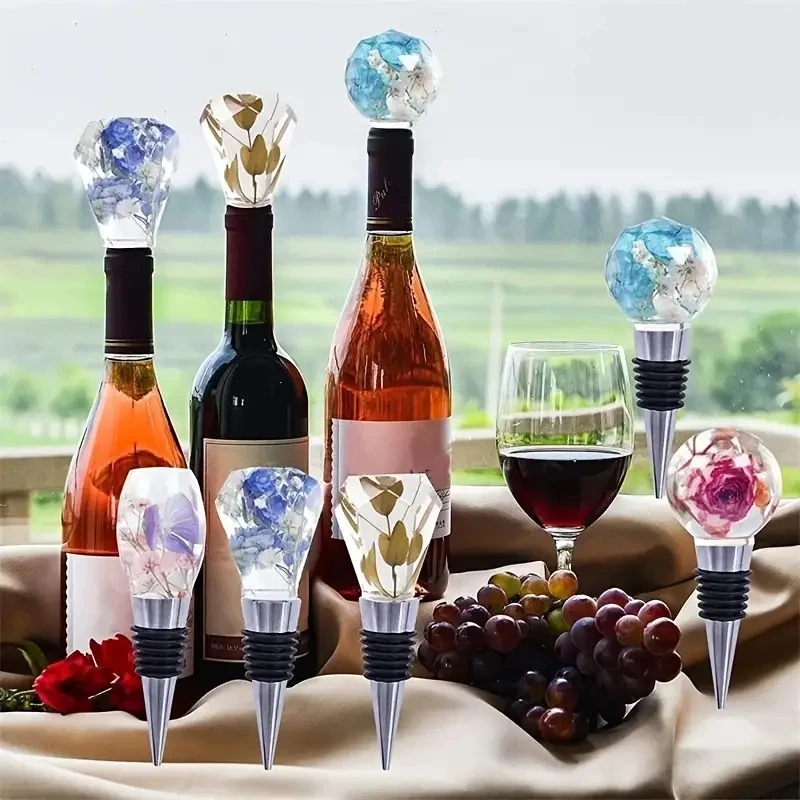 5pcs Geometric Sphere Silicone Mold Or 5pcs Wine Bottle Stopper Epoxy Resin Mould For DIY Crafts Jewelry Cast Tools Home Decor thumbnail 2