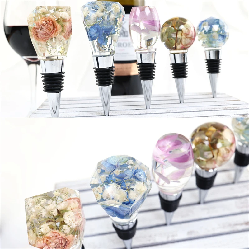 5pcs Geometric Sphere Silicone Mold Or 5pcs Wine Bottle Stopper Epoxy Resin Mould For DIY Crafts Jewelry Cast Tools Home Decor thumbnail 3