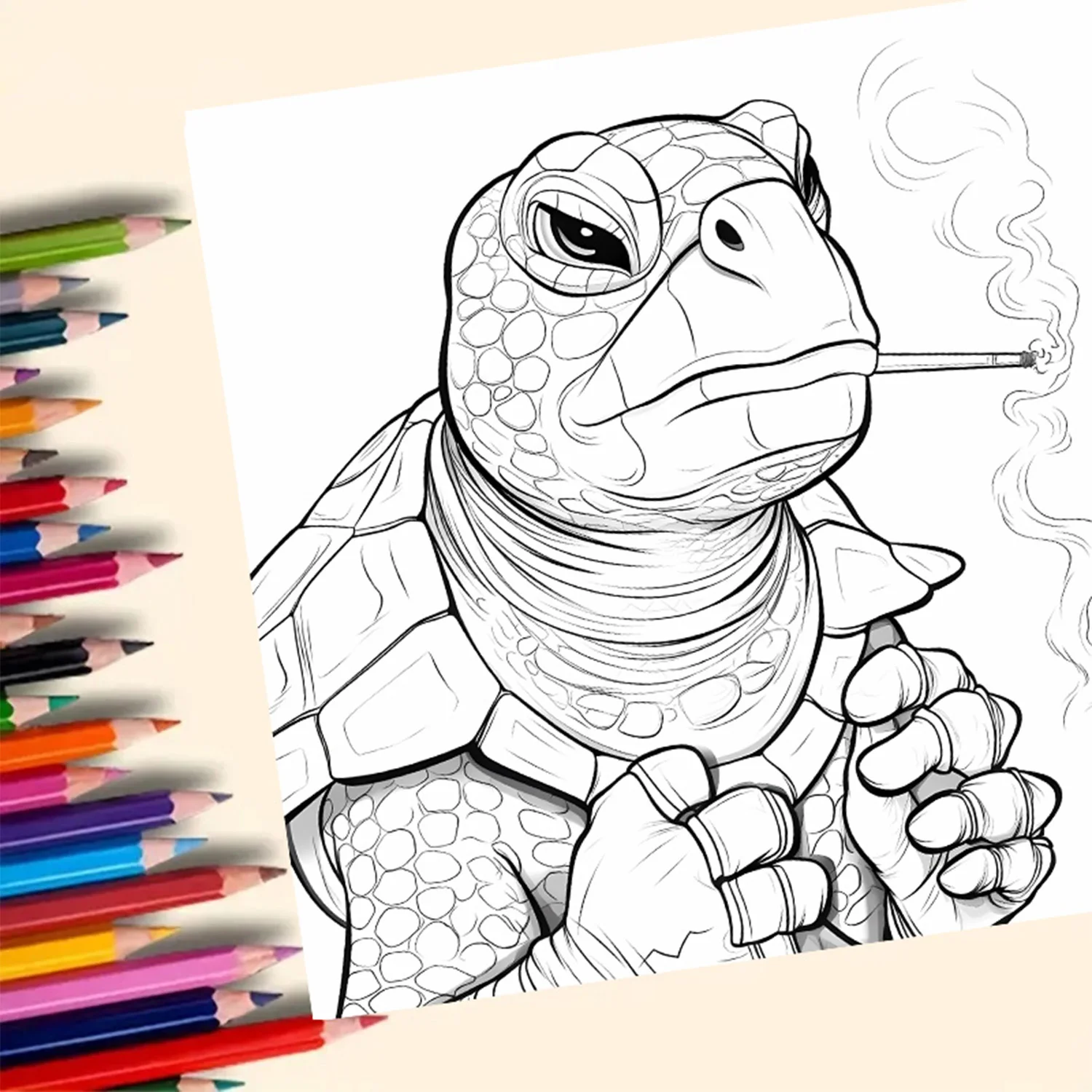 Adult Picture Book: Coloring Book Vibrant Cartoon Characters Thick Paper for Multi-Colored Pencil Art Ideal Gift for Parties thumbnail 2