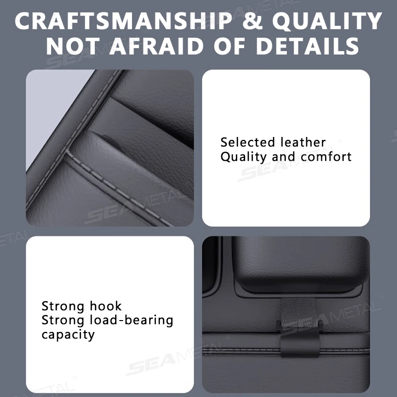 SEAMETAL High-Capacity Car Seat Back Storage Bag Anti Kick Pad Multi-Pocket Backseat Organizer Bag Hanging Car Storage Pocket thumbnail 5
