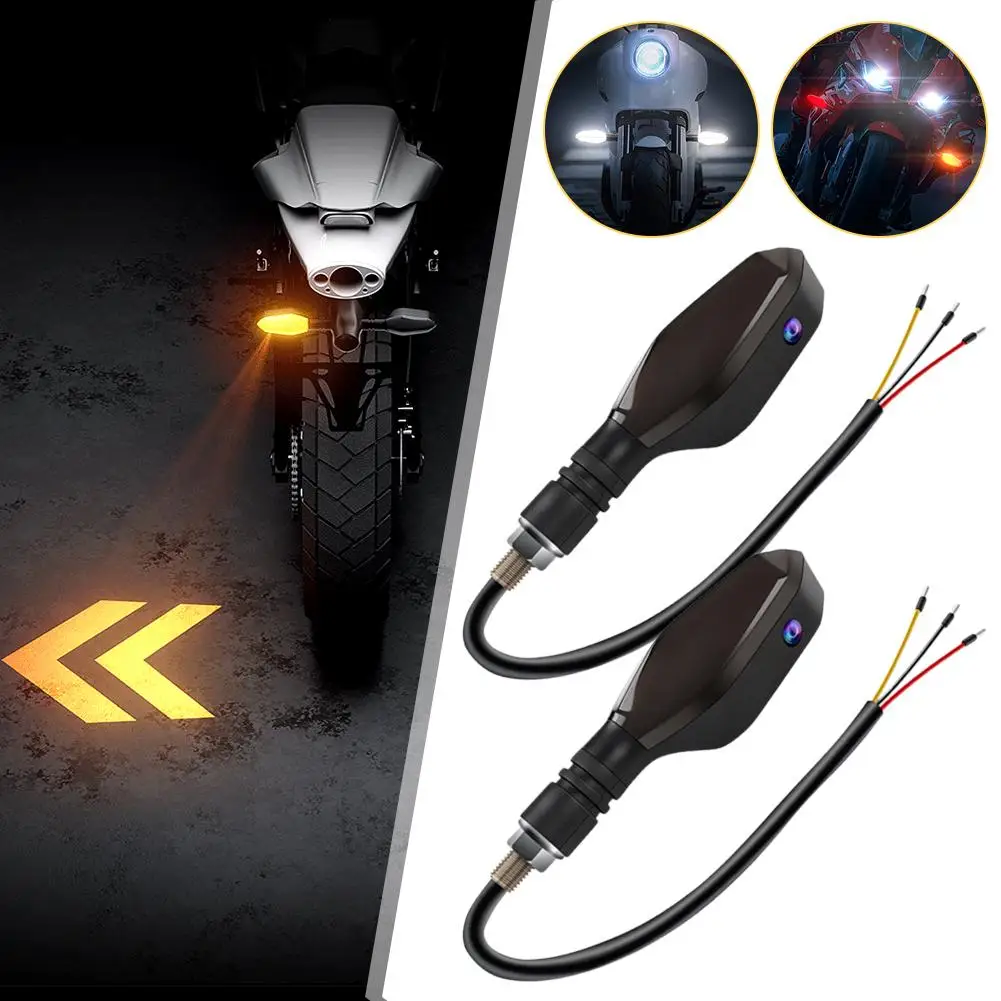 Motorcycle Projection Turn Signal Electric Vehicle Colorful Atmosphere LED Atmosphere Turn Signal High Brightness Warning Light thumbnail 2