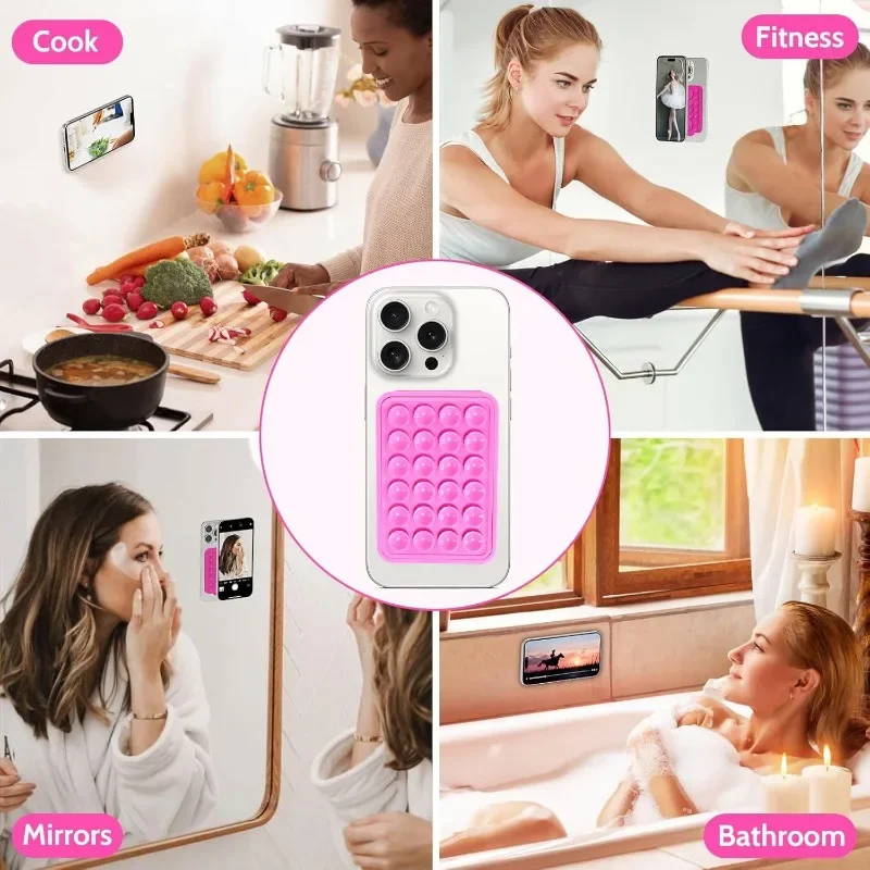 Silicone Suction Cup Grip Stand for Mobile Phone Selfie and Video Suction Cup Non-slip Hands-free Design Wall Mount Bracket thumbnail 3