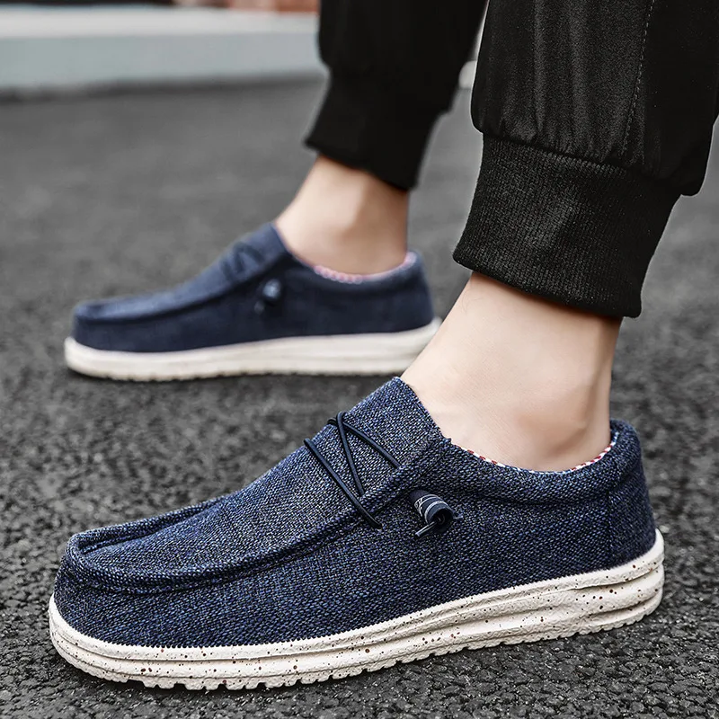 Cheap Brown Mens Casual Loafers Lightweight Slip-on Cloth Shoes Man Non-slip Comfort Canvas Shoes Men Boat Shoes tenis hombres thumbnail 6