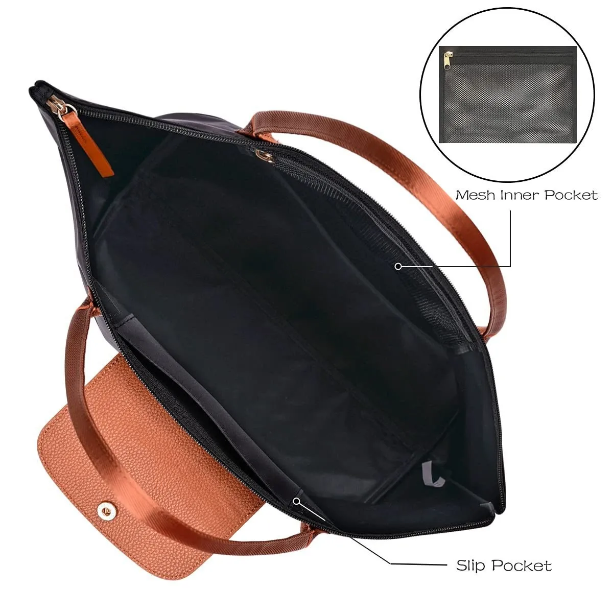 GM LIKKIE Shoulder Bag for Women Nylon Top Handle Foldable Weekend Hobo Handbag thumbnail 2