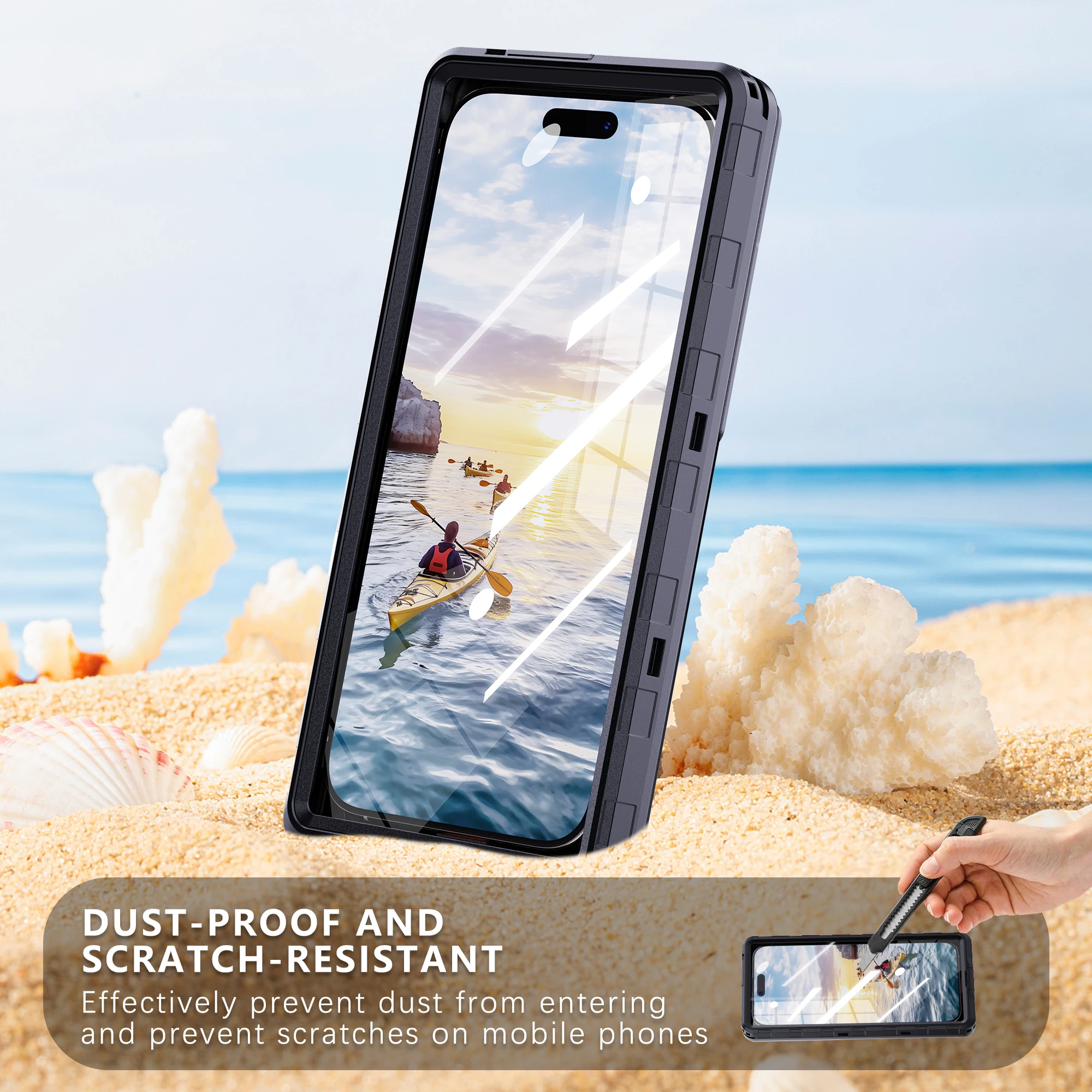 Shellbox Waterproof Phone Case for 6.9' Devices Transparent Universal Touch Screen Underwater Dust And Drop Protection IP68 New thumbnail 4
