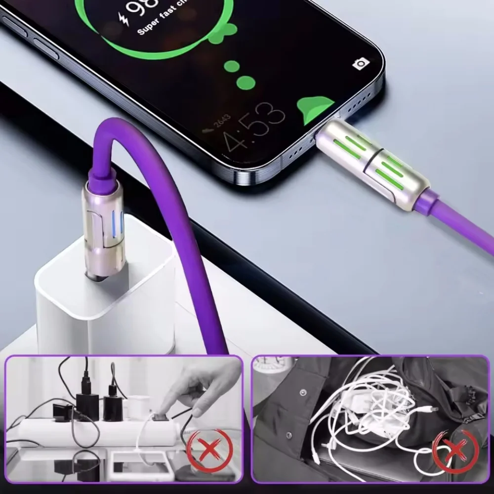 4-IN-1 240W USB Type C To USB C Cable PD Fast Charger Wire For iPhone 16 Pro Max 15 iPad Xiaomi Samsung Tablet 1.5M Data Cord thumbnail 4