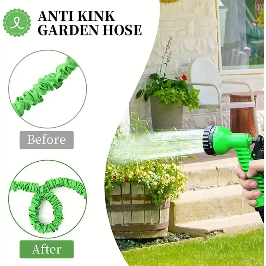 25FT-200FT Expandable Magic Hose Lightweight Design 7 Water Spraying Functions Gun Durable Materials Home Garden Watering Tools thumbnail 3
