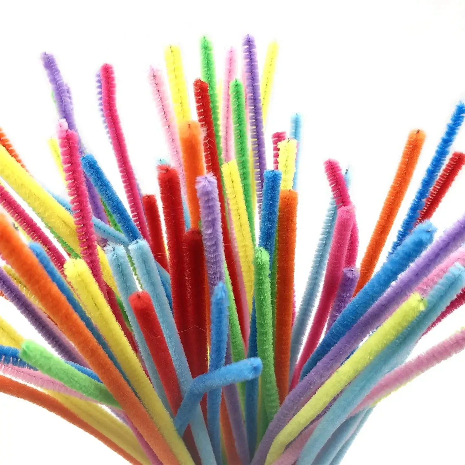 100pcs Colorful Chenille Stems Pipe Cleaners Kids Educational Toys Handmade Plush Tinsel Twist Sticks For DIY Craft Supplies thumbnail 6