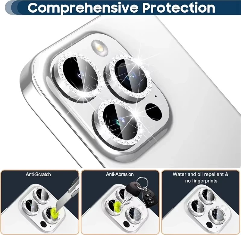 Glitter Diamond Rhinestone Camera Lens Protector for iPhone 17 Pro Max 16 16Pro 15 14  Plus 13 12 Mini 11 Air 17Pro 13Pro 12Pro thumbnail 5