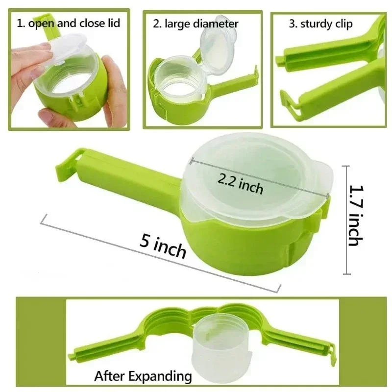 4Pack/Set Bag Clips for Food Storage Sealing Clips with Pour Spouts Chip Bag Clips Plastic Cap Sealer Clip Kitchen Storage thumbnail 4
