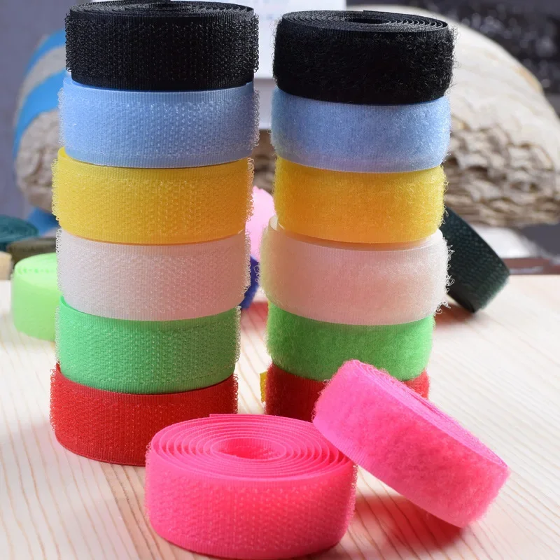 Width 20mm 22 Colors Sew On Hook and Loop Tape Fastening Nylon Fabric Tape Non-Adhesive for DIY Sewing Craft Interlocking Tape thumbnail 4