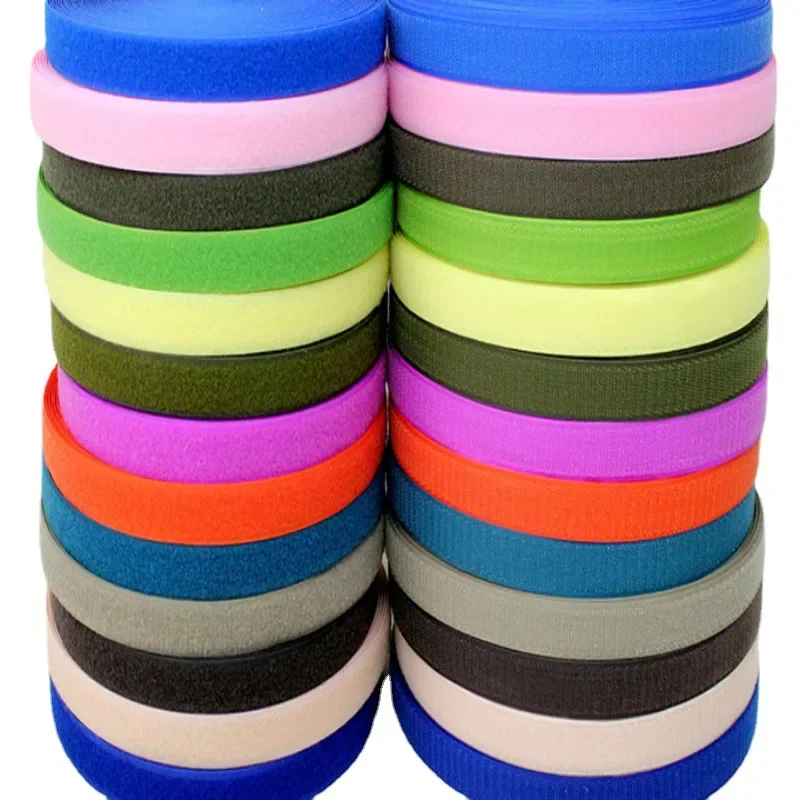 Width 20mm 22 Colors Sew On Hook and Loop Tape Fastening Nylon Fabric Tape Non-Adhesive for DIY Sewing Craft Interlocking Tape thumbnail 5