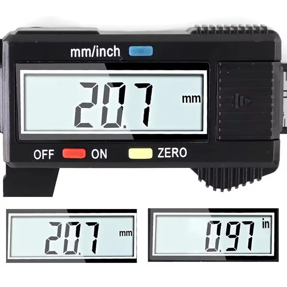 150mm 100mm Electronic Digital Caliper Carbon Fiber Dial Vernier Caliper Gauge Micrometer Measuring Tool Digital Ruler thumbnail 5