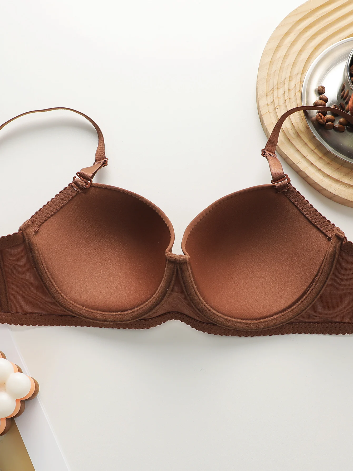 New Hot Selling Solid Color Daily 2-piece Set with Steel Rim push up Bra for Women Underwear Set J2611 thumbnail 4