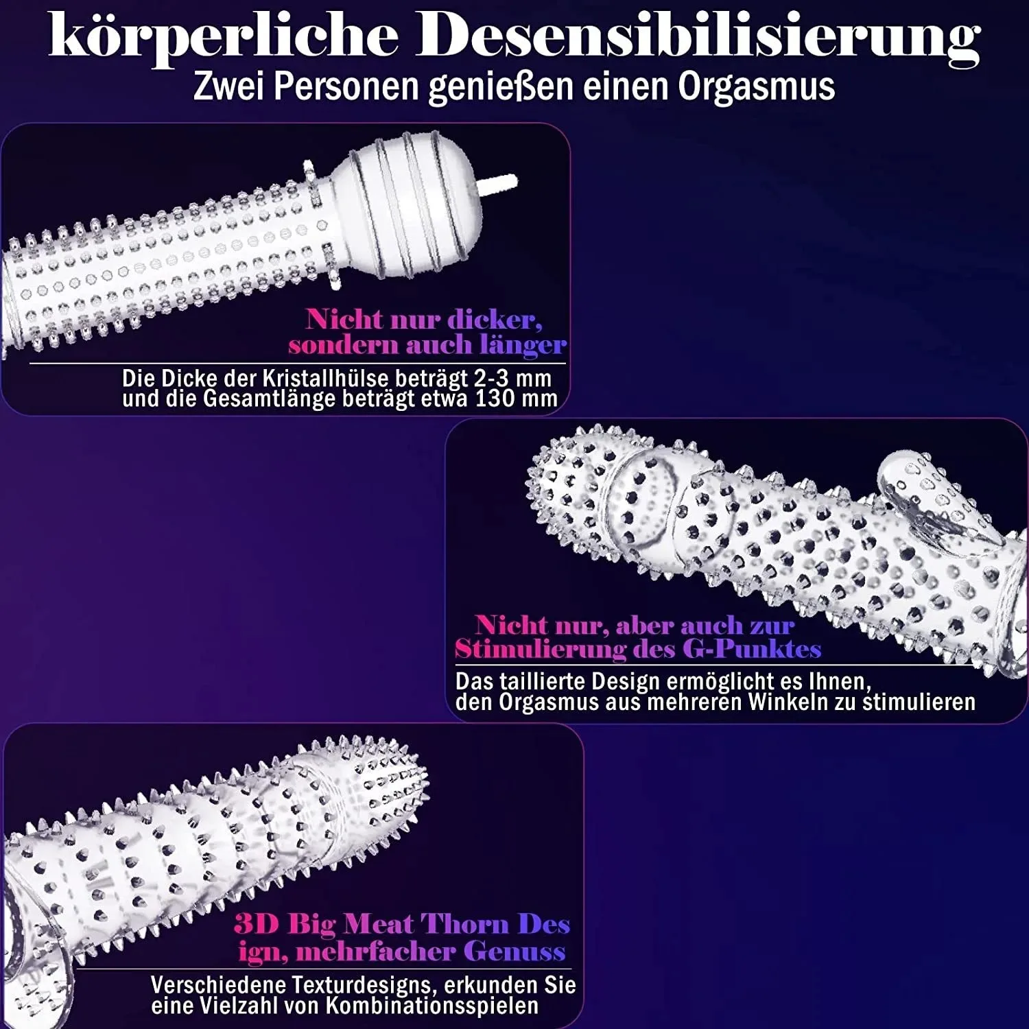 5Pcs Reusable Condoms Male Penis Extension Sleeves Sperm Lock Cock Ring Dildo Cover Adult Sex Toys For Men Delay Ejaculation 18+ thumbnail 4