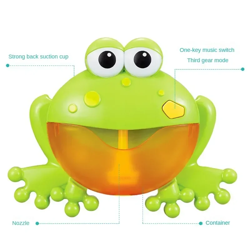 New Baby Bath Bubble Machine Crabs Frog Music Kids Bath Toy Bathtub Soap Automatic Bubble Maker Baby Bathroom Toy for Children thumbnail 3