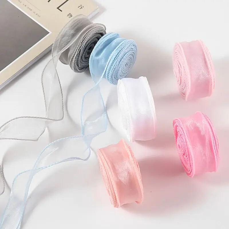 10Yards Fishtail Chiffon Ribbon Wavy Edged Organza Ribbon For DIY Crafts Bouquet Gift Wrapping Wedding Decoration Sewing Accesso thumbnail 5
