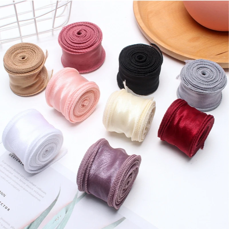 10Yards Fishtail Chiffon Ribbon Wavy Edged Organza Ribbon For DIY Crafts Bouquet Gift Wrapping Wedding Decoration Sewing Accesso thumbnail 6