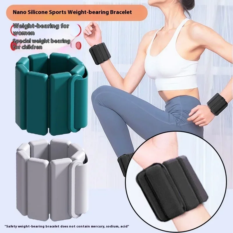 A Pair Sports Weight-bearing Bracelets Adjustable Wearable Wrist & Ankle Silicone Weights Bracelets for Running Training Fitness thumbnail 2