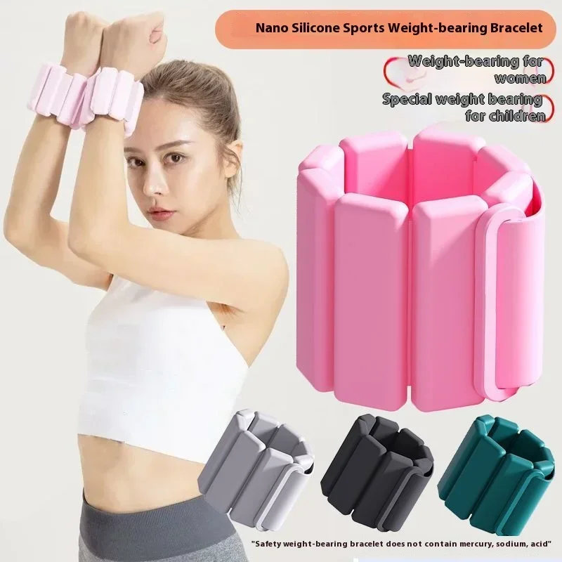 A Pair Sports Weight-bearing Bracelets Adjustable Wearable Wrist & Ankle Silicone Weights Bracelets for Running Training Fitness thumbnail 4