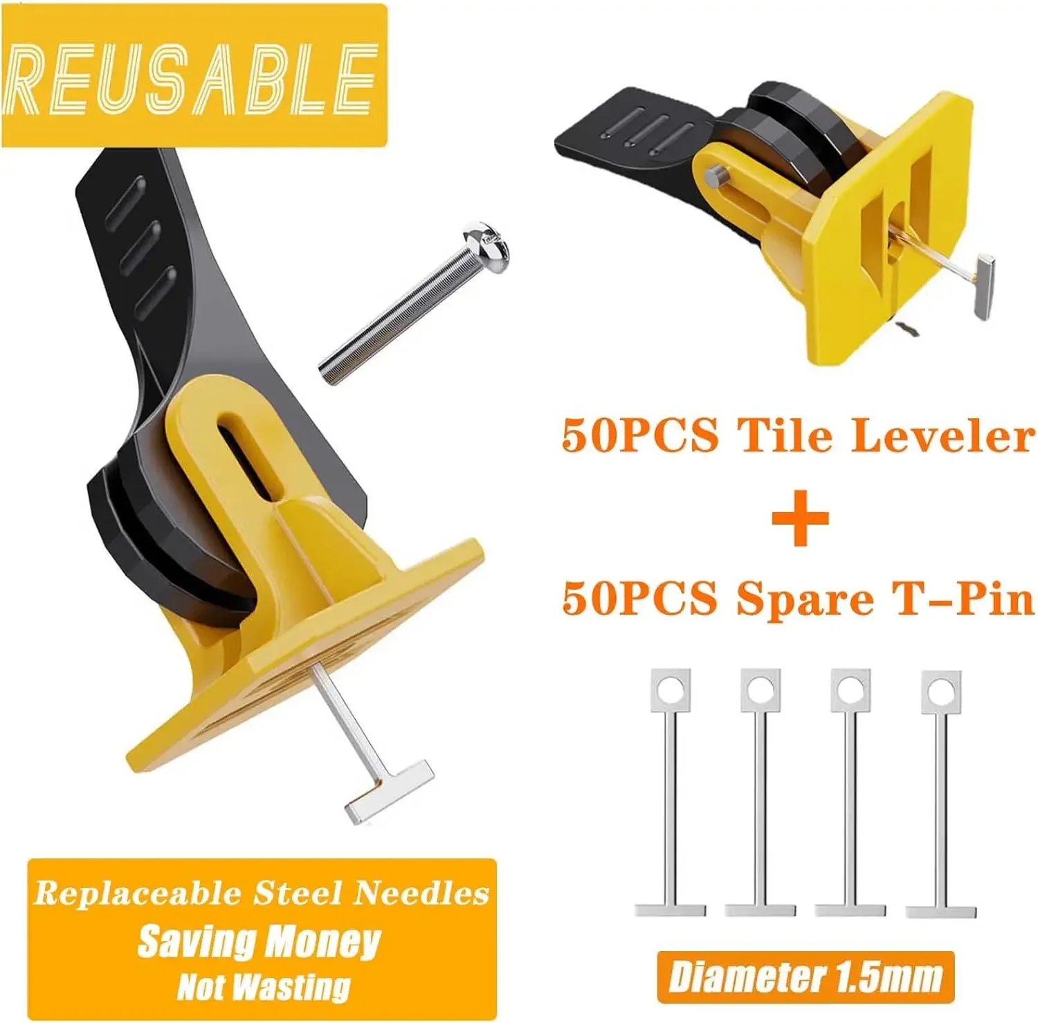 Reusable Floor Porcelain Tile Leveling System Clips Ceramic Levelers Kit for Tile Laying Fixing Wall Tile Construction Tools thumbnail 3