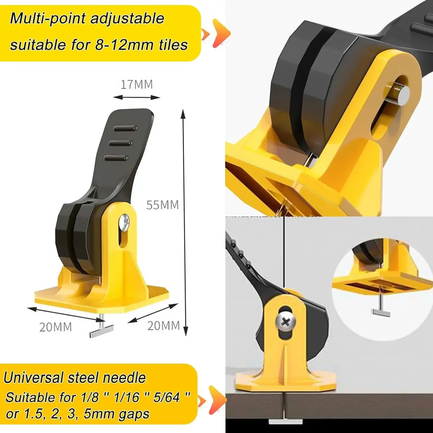 Reusable Floor Porcelain Tile Leveling System Clips Ceramic Levelers Kit for Tile Laying Fixing Wall Tile Construction Tools thumbnail 2
